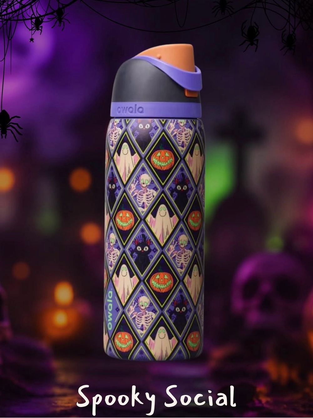 2 Brand New Owala Halloween Spooky Social Limited Edition 32oz FreeSip!